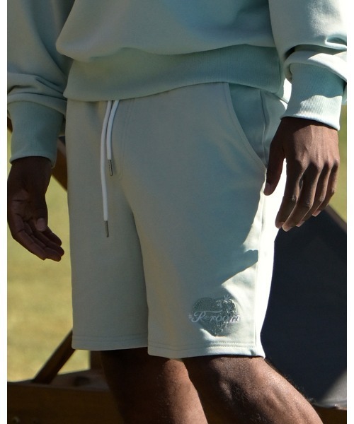 #Re:room（リルーム）の「カクタスハートアイコンカラースウェットショーツ（スウェットパンツ・メンズ・ライトブラック/ミント/ライトイエロー・MEDIUM/SMALL）」の3枚目の写真