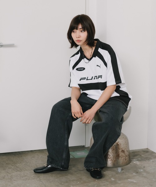 PUMA（プーマ）の「PUMA/プーマ FOOTBALL シャツ（Tシャツ/カットソー・メンズ・ブラック/ホワイト・L/XL/M）」の9枚目の写真