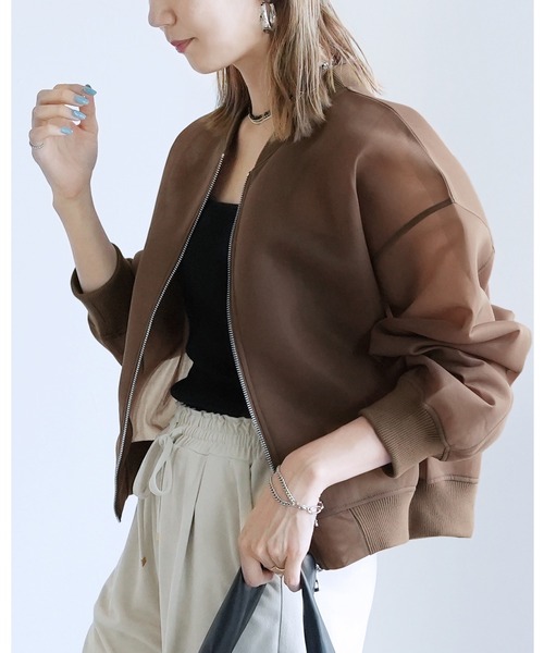 reca（レカ）の「ダンボールシアーMA-1（MA-1・レディース・ブラック/ホワイト/カーキ/モカ・M）」の3枚目の写真