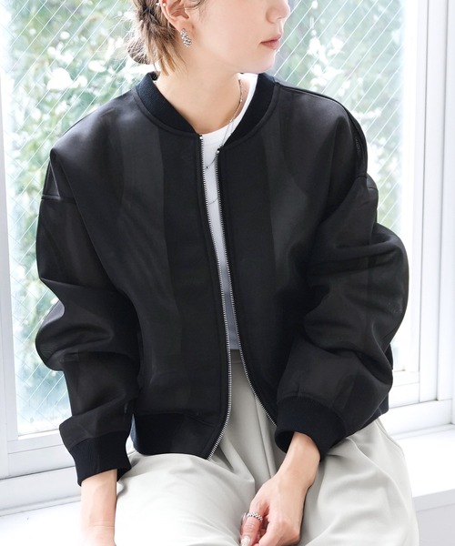 reca（レカ）の「ダンボールシアーMA-1（MA-1・レディース・ブラック/ホワイト/カーキ/モカ・M）」の7枚目の写真