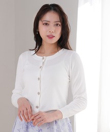 (冷房対策) ジュエリーボタンカーディガン