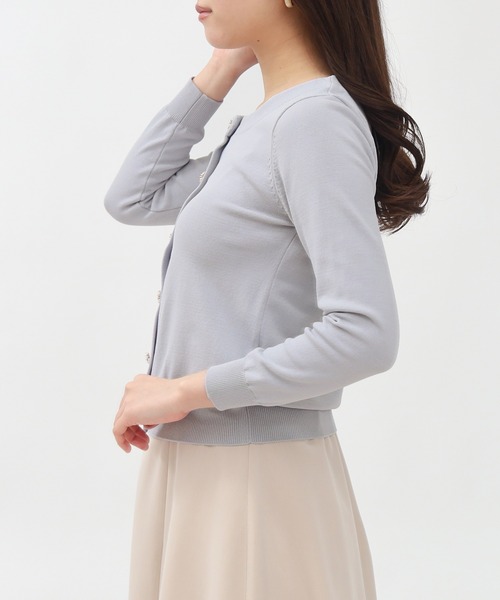 ASTORIA ODIER（アストリアオディール）の「(冷房対策) ジュエリーボタンカーディガン（カーディガン/ボレロ・レディース・ネイビー/ホワイト/ライトグレー/ピンク・SMALL/MEDIUM/LARGE）」の8枚目の写真