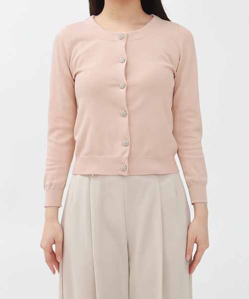 ASTORIA ODIER（アストリアオディール）の「(冷房対策) ジュエリーボタンカーディガン（カーディガン/ボレロ・レディース・ネイビー/ホワイト/ライトグレー/ピンク・SMALL/MEDIUM/LARGE）」の11枚目の写真