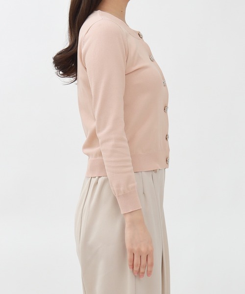 ASTORIA ODIER（アストリアオディール）の「(冷房対策) ジュエリーボタンカーディガン（カーディガン/ボレロ・レディース・ネイビー/ホワイト/ライトグレー/ピンク・SMALL/MEDIUM/LARGE）」の12枚目の写真