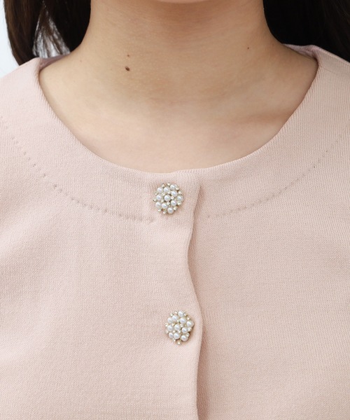ASTORIA ODIER（アストリアオディール）の「(冷房対策) ジュエリーボタンカーディガン（カーディガン/ボレロ・レディース・ネイビー/ホワイト/ライトグレー/ピンク・SMALL/MEDIUM/LARGE）」の14枚目の写真