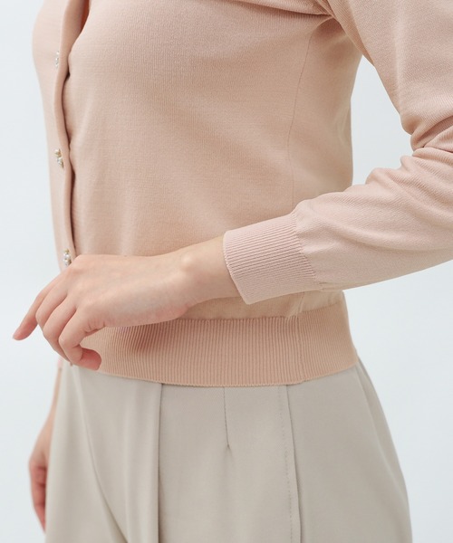 ASTORIA ODIER（アストリアオディール）の「(冷房対策) ジュエリーボタンカーディガン（カーディガン/ボレロ・レディース・ネイビー/ホワイト/ライトグレー/ピンク・SMALL/MEDIUM/LARGE）」の15枚目の写真