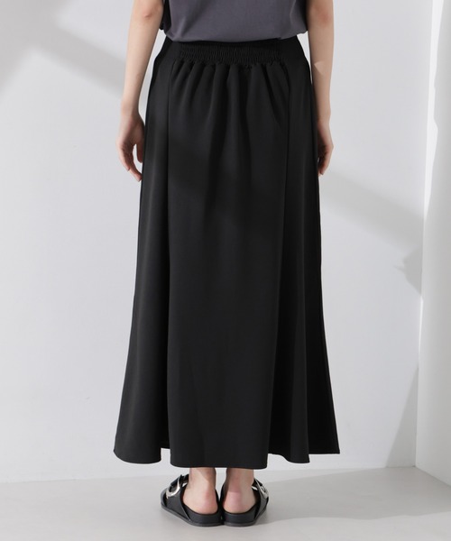 NANO universe（ナノユニバース）の「カットジョーゼットフレアスカート（セットアップ可）（スカート・レディース・ブラック/グレー/キャメル・FREE）」の9枚目の写真