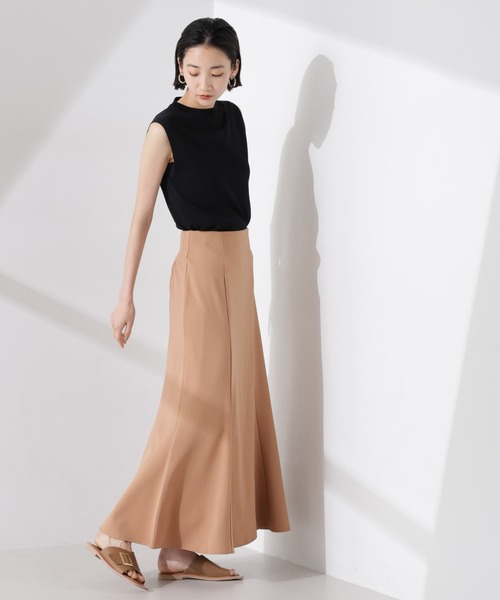 NANO universe（ナノユニバース）の「カットジョーゼットフレアスカート（セットアップ可）（スカート・レディース・ブラック/グレー/キャメル・FREE）」の16枚目の写真