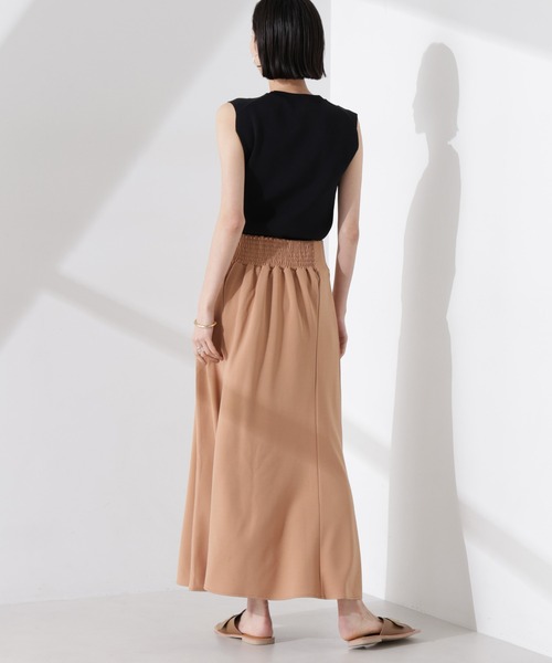 NANO universe（ナノユニバース）の「カットジョーゼットフレアスカート（セットアップ可）（スカート・レディース・ブラック/グレー/キャメル・FREE）」の15枚目の写真