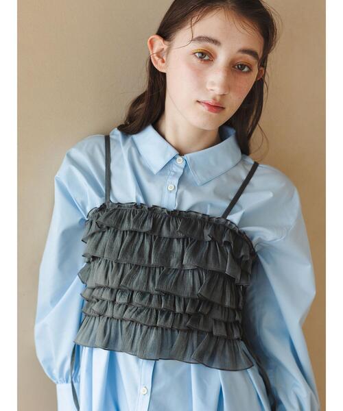 so4u(ソーフォーユー)の「フリルビスチェ(シャツ/ブラウス・レディース・グレー/ピンク・F)」の4枚目の写真