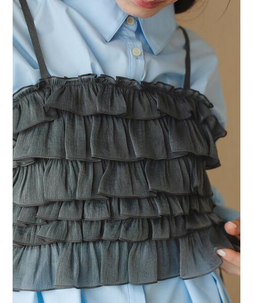 so4u(ソーフォーユー)の「フリルビスチェ(シャツ/ブラウス・レディース・グレー/ピンク・F)」の8枚目の写真