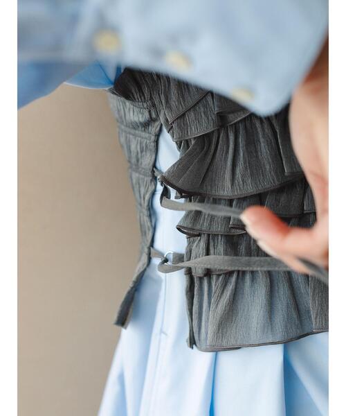 so4u(ソーフォーユー)の「フリルビスチェ(シャツ/ブラウス・レディース・グレー/ピンク・F)」の9枚目の写真