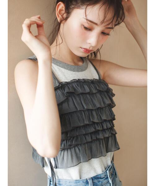 so4u(ソーフォーユー)の「フリルビスチェ(シャツ/ブラウス・レディース・グレー/ピンク・F)」の15枚目の写真