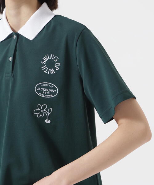 Jack Bunny!!（ジャックバニー）の「【Jack Bunny!!】【Dickies】PEカノコ半袖ポロシャツ（ポロシャツ・レディース・グリーン/ホワイト/イエロー・LARGE/MEDIUM/SMALL）」の12枚目の写真