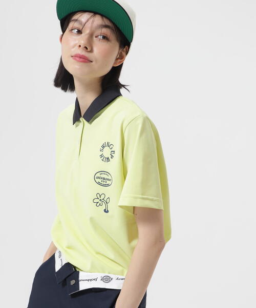 Jack Bunny!!（ジャックバニー）の「【Jack Bunny!!】【Dickies】PEカノコ半袖ポロシャツ（ポロシャツ・レディース・グリーン/ホワイト/イエロー・LARGE/MEDIUM/SMALL）」の2枚目の写真