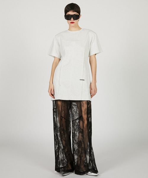 PRANK PROJECT（プランクプロジェクト）の「バックホールフォルムオーバーTEE / Backhole Form Over Tee（Tシャツ/カットソー・レディース・ベージュ/チャコールグレー/ライトグレー・FREE）」の11枚目の写真