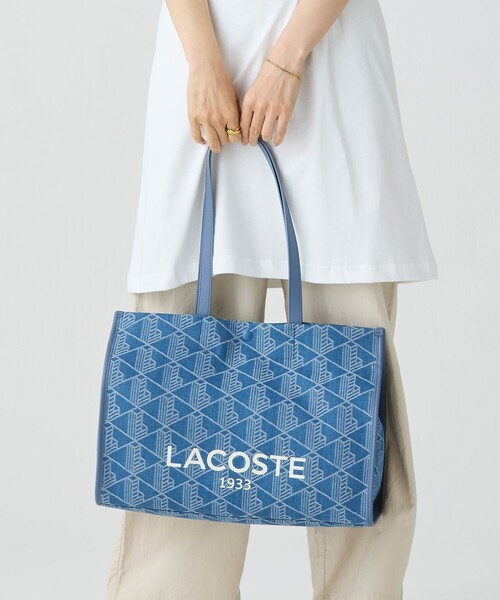 LACOSTE（ラコステ）の「ヘリテージジャカード モノグラムデニムトート