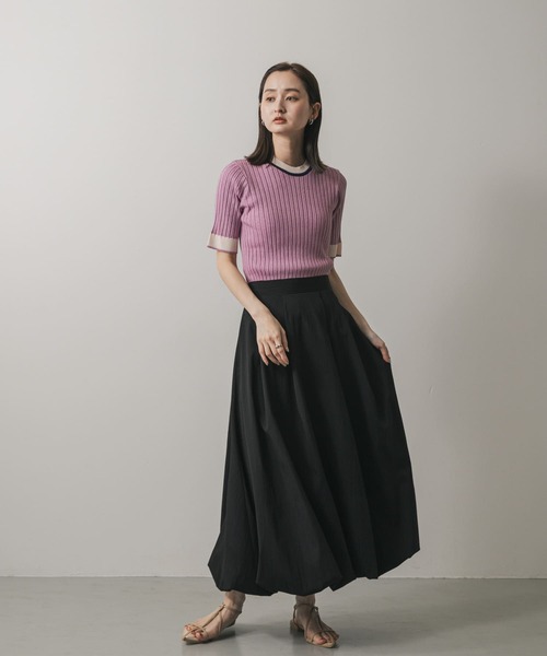 服出品 セール】 『WEB限定』バイカラーコンパクトセーター(5分袖