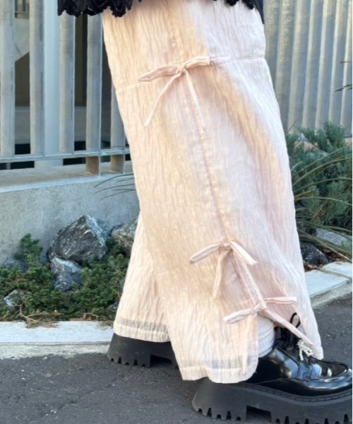 セール】organdie ribbon wide pants（その他パンツ）｜HONEY MI