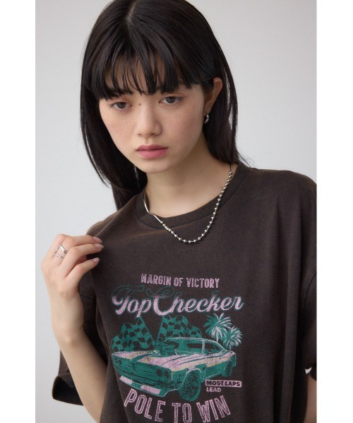 AZUL by moussy(アズールバイマウジー)の「USEDロックルーズTシャツ(Tシャツ/カットソー・レディース・イエロー系その他/ピンク系その他・FREE)」の13枚目の写真