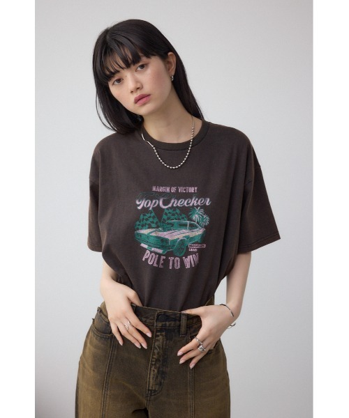 AZUL by moussy(アズールバイマウジー)の「USEDロックルーズTシャツ(Tシャツ/カットソー・レディース・イエロー系その他/ピンク系その他・FREE)」の14枚目の写真