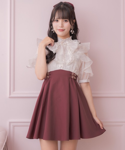花柄ボウタイドッキングワンピース（ワンピース）｜ROJITA