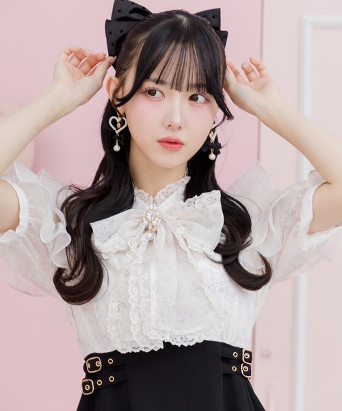 花柄ボウタイドッキングワンピース（ワンピース）｜ROJITA