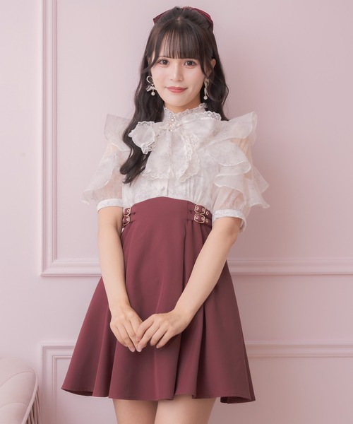 ROJITA(ロジータ)の「花柄ボウタイドッキングワンピース(ワンピース・レディース・ブルー/ブラック/ピンク/ピンクベージュ/ボルドー・FREE)」の21枚目の写真