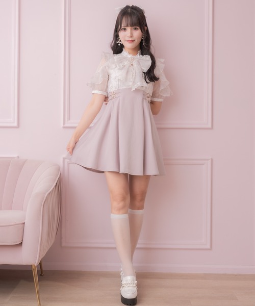 ロジータ 花柄ボウタイドッキングワンピース セール】花柄ボウタイドッキングワンピース（ワンピース