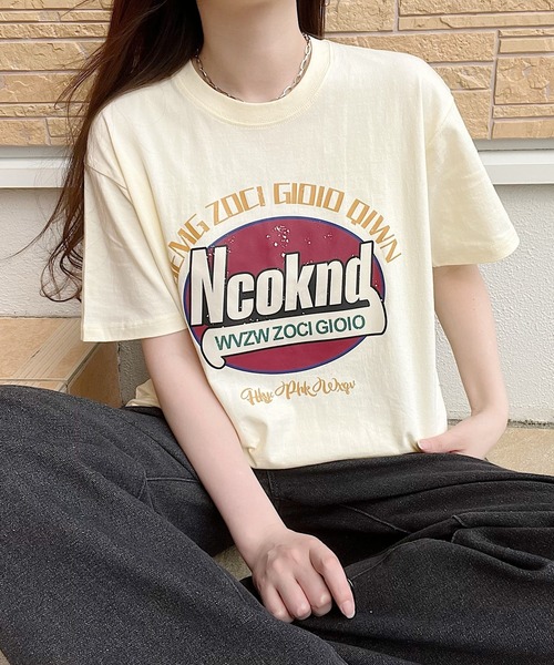 Nana(ナナ)の「オーバーサイズプリントTシャツ(Tシャツ/カットソー・レディース・アイボリー/ホワイト・FREE)」の11枚目の写真