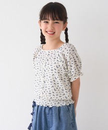 coca（coca）（コカ）の「キッズ　クレープシャーリング花柄トップス（Tシャツ/カットソー）」