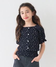 coca（coca）（コカ）の「キッズ　クレープシャーリング花柄トップス（Tシャツ/カットソー）」