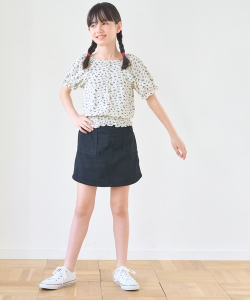 coca(coca)(コカ)の「キッズ クレープシャーリング花柄トップス(Tシャツ/カットソー・キッズ・A/B・150/140/130/120)」の6枚目の写真