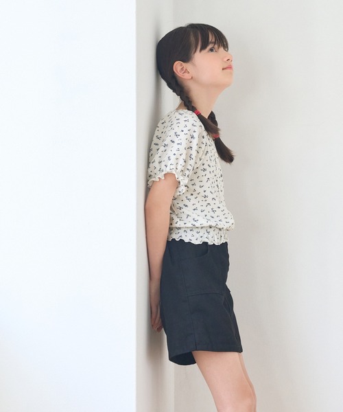 coca(coca)(コカ)の「キッズ クレープシャーリング花柄トップス(Tシャツ/カットソー・キッズ・A/B・150/140/130/120)」の7枚目の写真