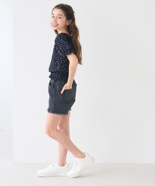 coca(coca)(コカ)の「キッズ クレープシャーリング花柄トップス(Tシャツ/カットソー・キッズ・A/B・150/140/130/120)」の10枚目の写真