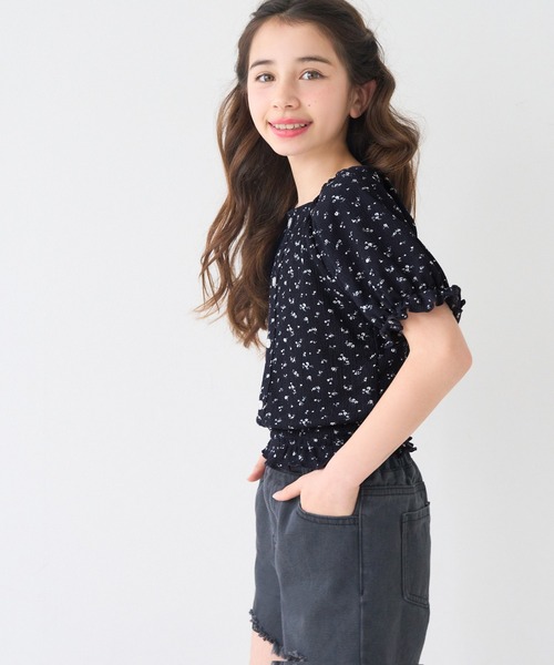 coca(coca)(コカ)の「キッズ クレープシャーリング花柄トップス(Tシャツ/カットソー・キッズ・A/B・150/140/130/120)」の13枚目の写真