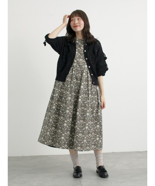❤︎ シンプルワンピース ❤︎ モリスアネモネ 2着　　　　【かえるさま専用】 Samansa Mos2 blue ギャザーワンピース ロング前あき 羽織り