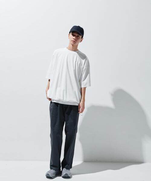 URBAN RESEARCH DOORS（アーバンリサーチドアーズ）の「『仁村紗和さん着用』『UR TECH』サマシェア ドロストTシャツ（Tシャツ/カットソー・メンズ・ブラック/ブラック系その他/ホワイト・MEDIUM/LARGE）」の9枚目の写真