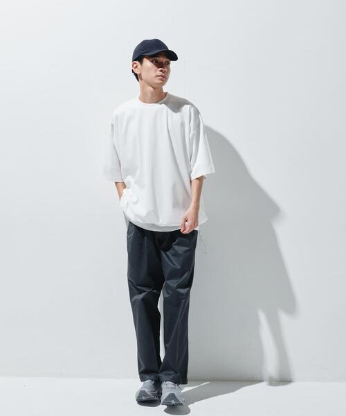 URBAN RESEARCH DOORS（アーバンリサーチドアーズ）の「『仁村紗和さん着用』『UR TECH』サマシェア ドロストTシャツ（Tシャツ/カットソー・メンズ・ブラック/ブラック系その他/ホワイト・MEDIUM/LARGE）」の10枚目の写真