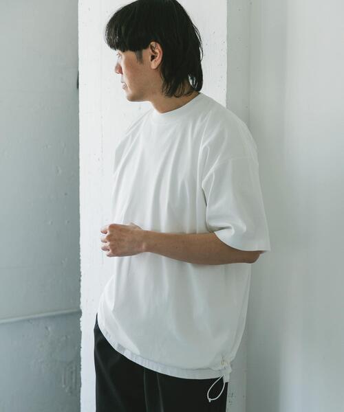 URBAN RESEARCH DOORS（アーバンリサーチドアーズ）の「『仁村紗和さん着用』『UR TECH』サマシェア ドロストTシャツ（Tシャツ/カットソー・メンズ・ブラック/ブラック系その他/ホワイト・MEDIUM/LARGE）」の11枚目の写真