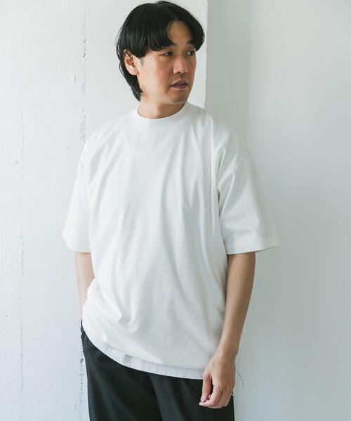 URBAN RESEARCH DOORS（アーバンリサーチドアーズ）の「『仁村紗和さん着用』『UR TECH』サマシェア ドロストTシャツ（Tシャツ/カットソー・メンズ・ブラック/ブラック系その他/ホワイト・MEDIUM/LARGE）」の12枚目の写真