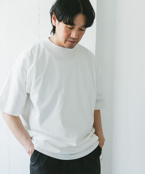 URBAN RESEARCH DOORS（アーバンリサーチドアーズ）の「『仁村紗和さん着用』『UR TECH』サマシェア ドロストTシャツ（Tシャツ/カットソー・メンズ・ブラック/ブラック系その他/ホワイト・MEDIUM/LARGE）」の14枚目の写真