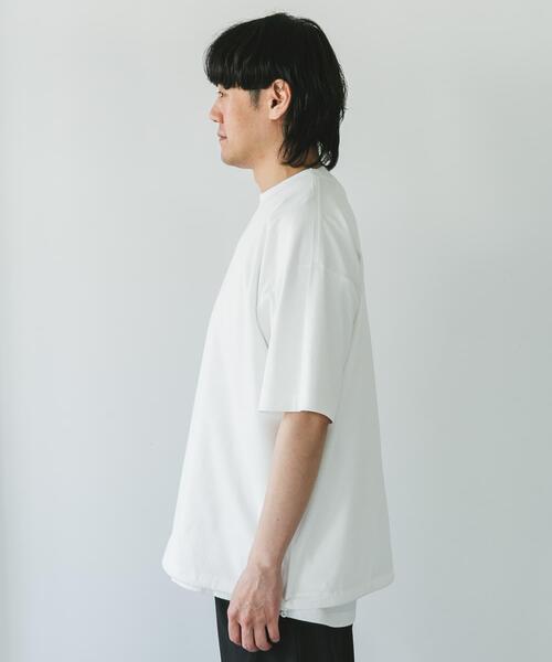URBAN RESEARCH DOORS（アーバンリサーチドアーズ）の「『仁村紗和さん着用』『UR TECH』サマシェア ドロストTシャツ（Tシャツ/カットソー・メンズ・ブラック/ブラック系その他/ホワイト・MEDIUM/LARGE）」の19枚目の写真