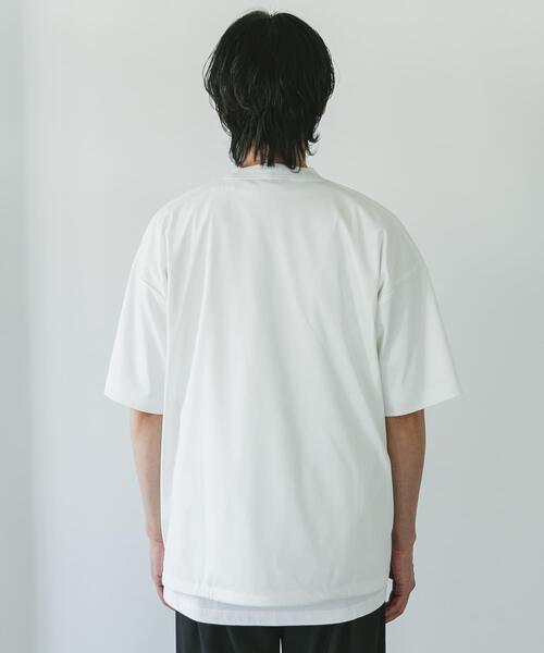 URBAN RESEARCH DOORS（アーバンリサーチドアーズ）の「『仁村紗和さん着用』『UR TECH』サマシェア ドロストTシャツ（Tシャツ/カットソー・メンズ・ブラック/ブラック系その他/ホワイト・MEDIUM/LARGE）」の20枚目の写真
