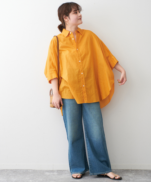 Spick & Span(スピックアンドスパン)の「コットンリネンドルマンスリーブシャツ(シャツ/ブラウス・レディース・ホワイト/ベージュ/ネイビー/シャーベット・FREE)」の18枚目の写真