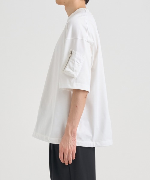 CINOH(チノ)の「【CINOH/チノ】別注ドローコード、シガーポケットT(Tシャツ/カットソー・メンズ・ホワイト/ダークグレー/ブラック・44/46/48)」の6枚目の写真