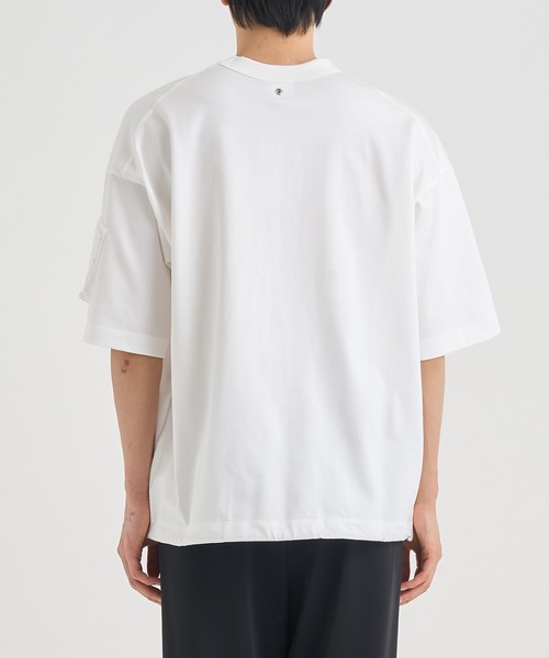 CINOH(チノ)の「【CINOH/チノ】別注ドローコード、シガーポケットT(Tシャツ/カットソー・メンズ・ホワイト/ダークグレー/ブラック・44/46/48)」の7枚目の写真