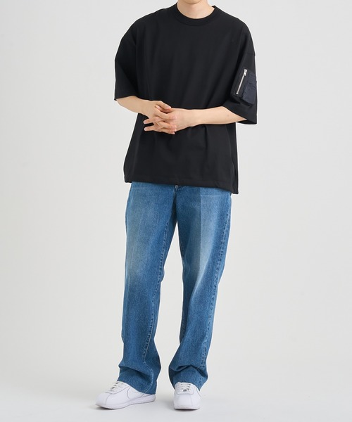 CINOH(チノ)の「【CINOH/チノ】別注ドローコード、シガーポケットT(Tシャツ/カットソー・メンズ・ホワイト/ダークグレー/ブラック・44/46/48)」の14枚目の写真
