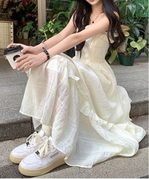 AsheKsha（アシクシャ）の「ギャザー切り替えドレス（ワンピース）」