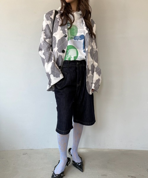 SANSeLF（サンセルフ）の「【SANSeLF】 カモフラージュテーラードジャケット 総柄 シングルブレスト sanw25a039（その他アウター・レディース・グレー・FREE）」の11枚目の写真